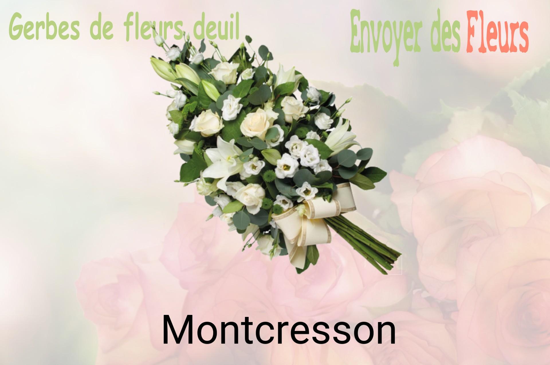 Gerbe de fleurs de deuil livrée à Montcresson